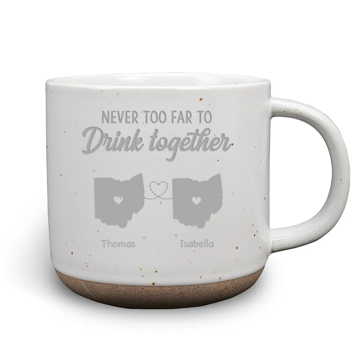 Never Too Far To Drink Together- Personalized Custom Pottery Mug - Image 7