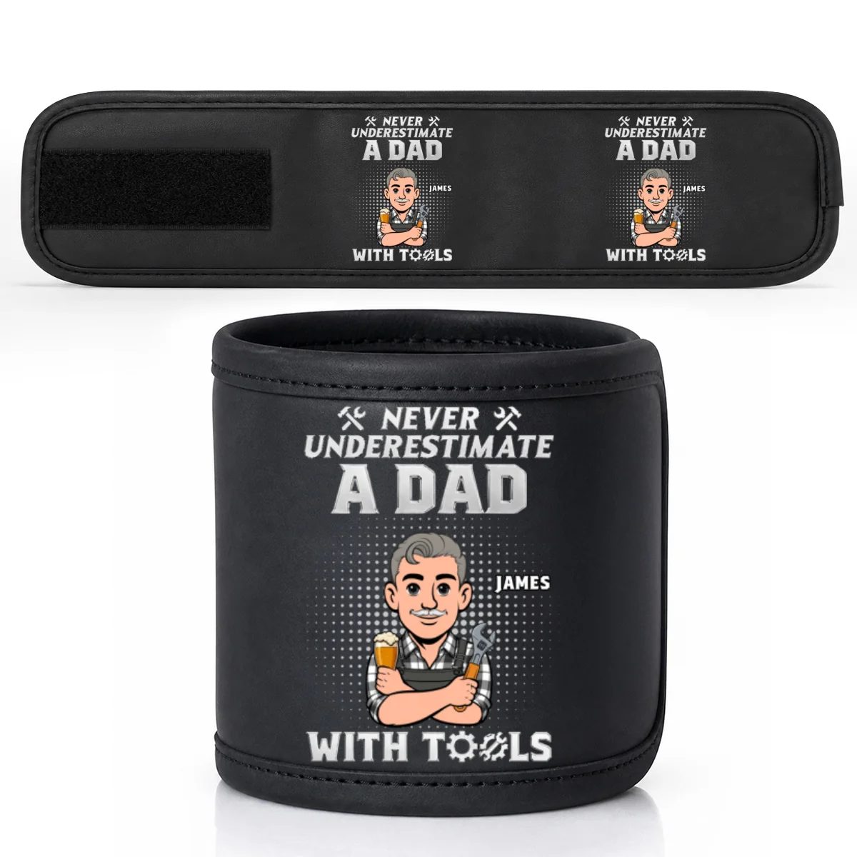 Never Underestimate Dad - Personalized Custom Magnetic Tool Wristband - Image 7