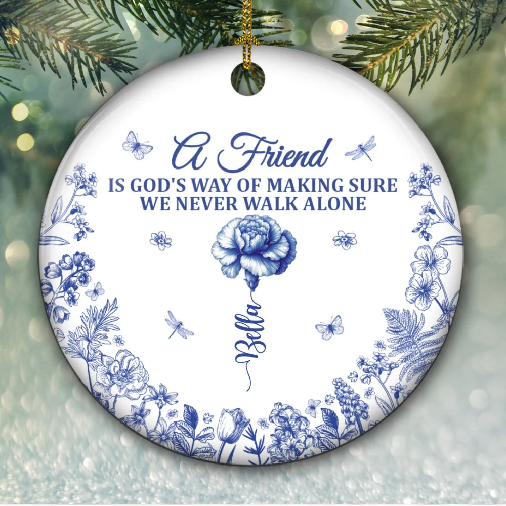 Never Walk Alone - Personalized Custom Ceramic Ornament - Image 4