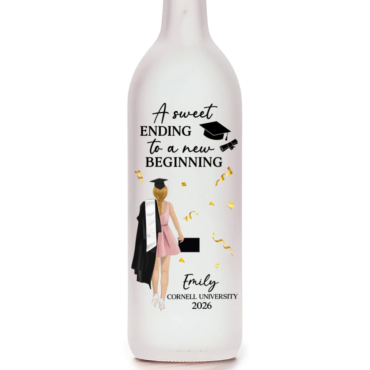 New Begining Graduation Gift - Personalized Custom Bottle Lamp - Image 8