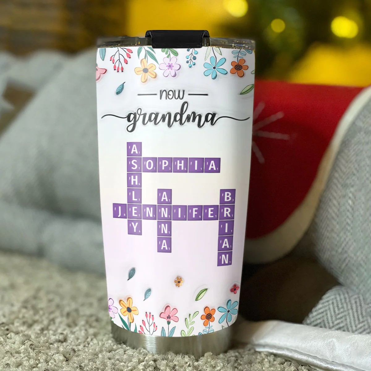 New Style First Mom Now Grandma - Personalized Custom 3D Inflated Effect Tumbler - Image 3