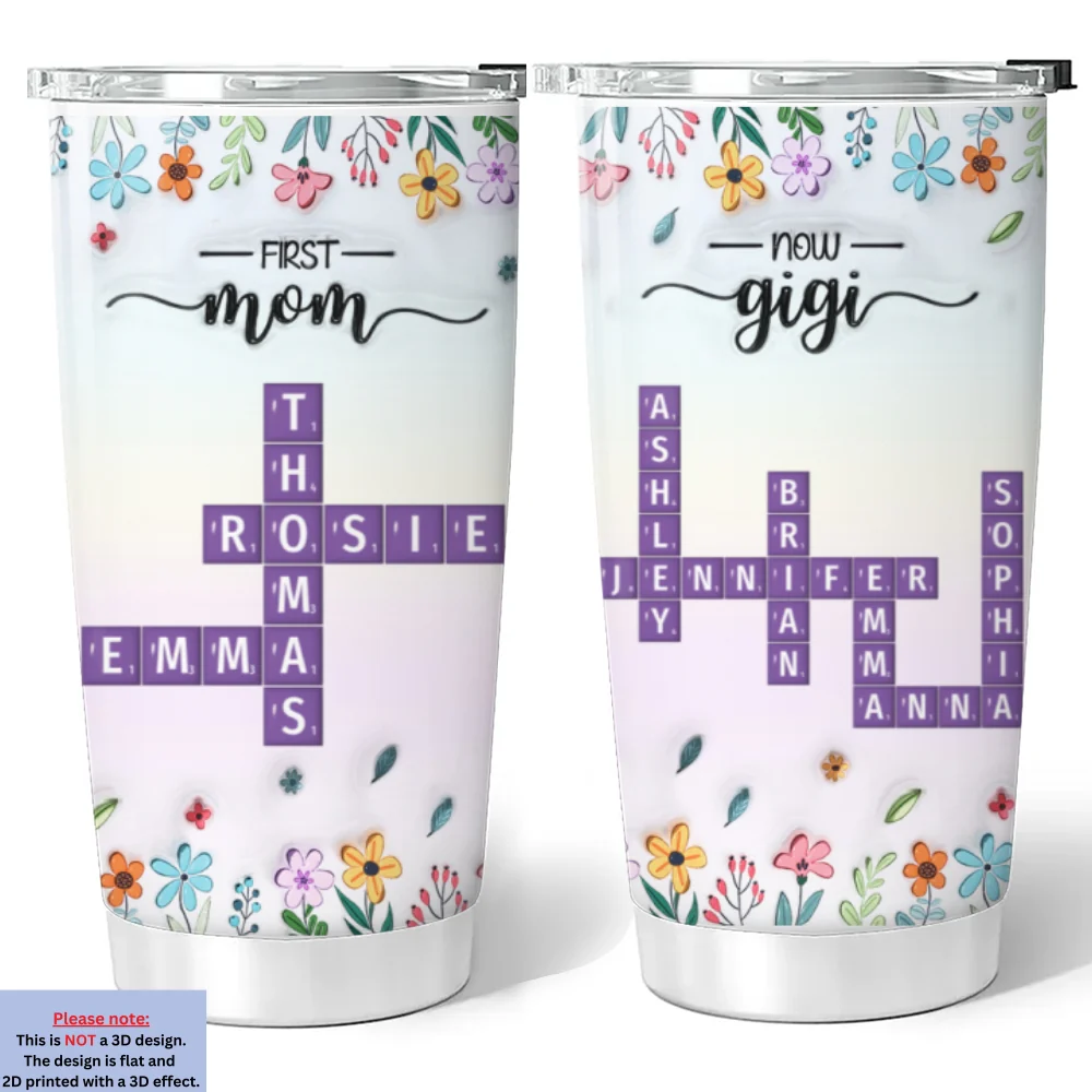 New Style First Mom Now Grandma - Personalized Custom 3D Inflated Effect Tumbler - Image 6