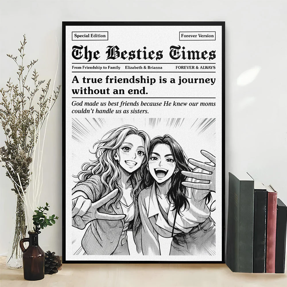 Newspaper The Bestie Times - Personalized Custom Poster - Image 3