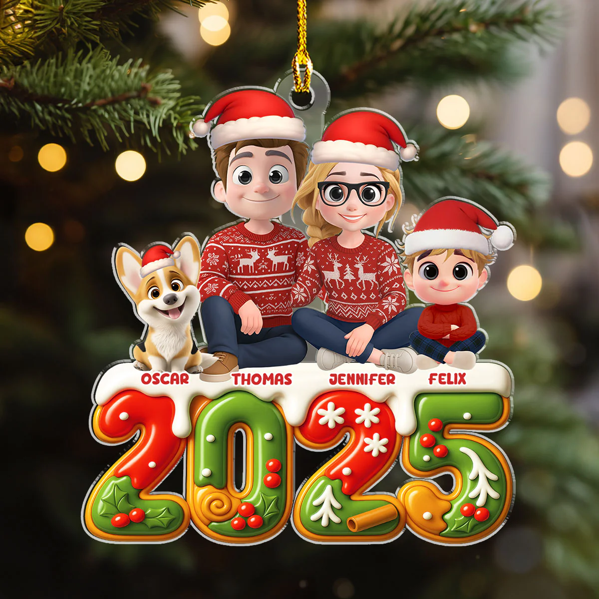 Next To Each Other - Personalized Custom 3D Effect Acrylic Ornament