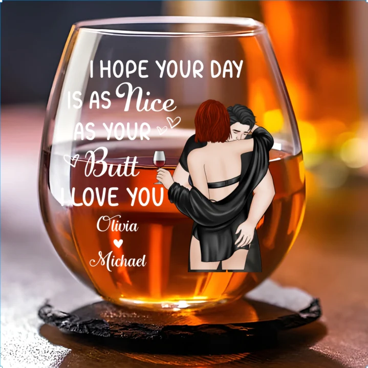 Nice Day - Personalized Custom Wine Glass - Image 3