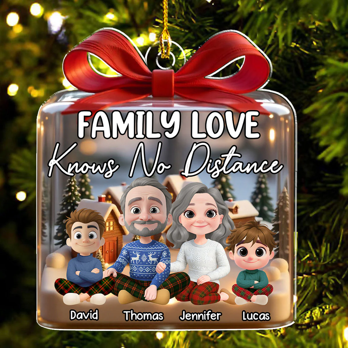 No Distance Between Us - Personalized Custom Acrylic Ornament - Image 3