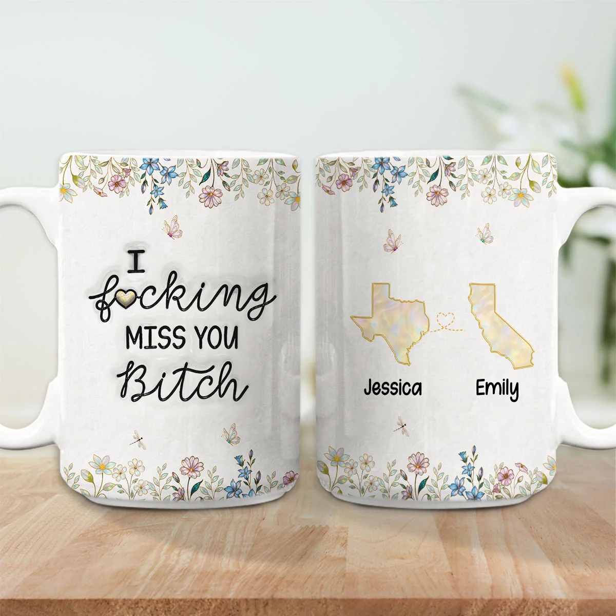 No Distance Can Break Us - Personalized Custom 3D Inflated Effect Mug - Image 4
