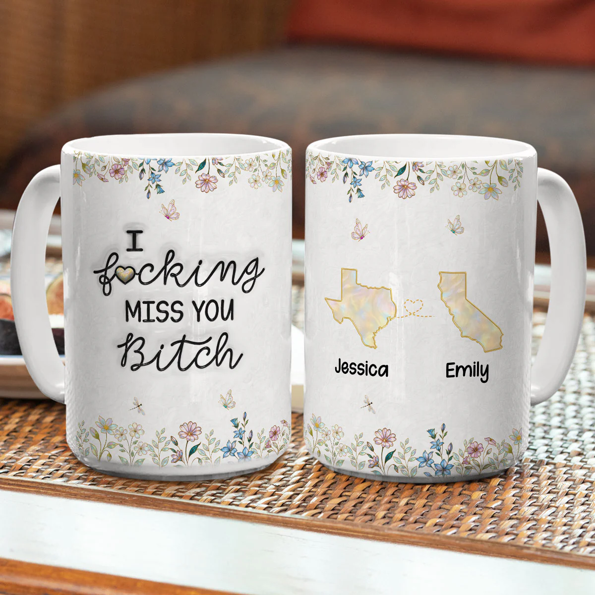 No Distance Can Break Us - Personalized Custom 3D Inflated Effect Mug - Image 5