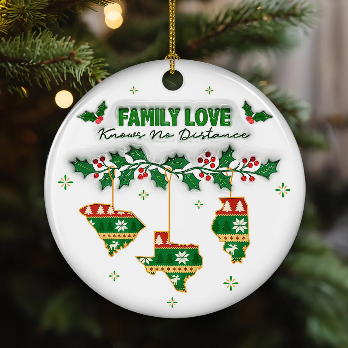 No Distance Known - Personalized Custom 3D Inflated Effect Ceramic Ornament - Image 5