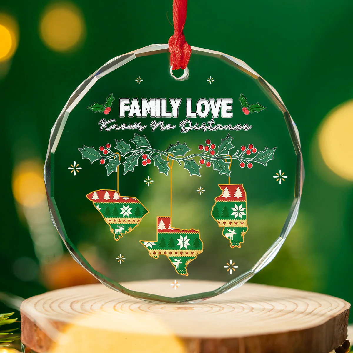 No Distance Known - Personalized Custom 3D Inflated Effect Glass Ornament - Image 3