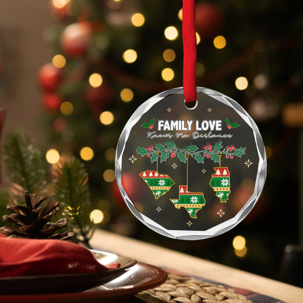 No Distance Known - Personalized Custom 3D Inflated Effect Glass Ornament - Image 4