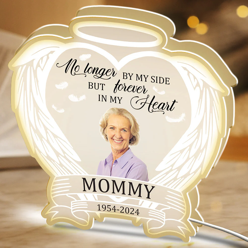 No Longer By My Side But Forever In My Heart - Personalized Light Box - Image 4