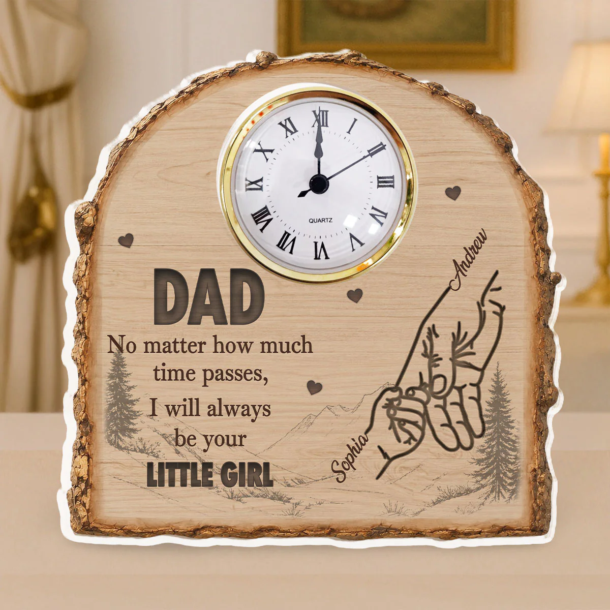 No Matter How Much Time Passes - Personalized Custom Acrylic Desk Clock Plaque - Image 2