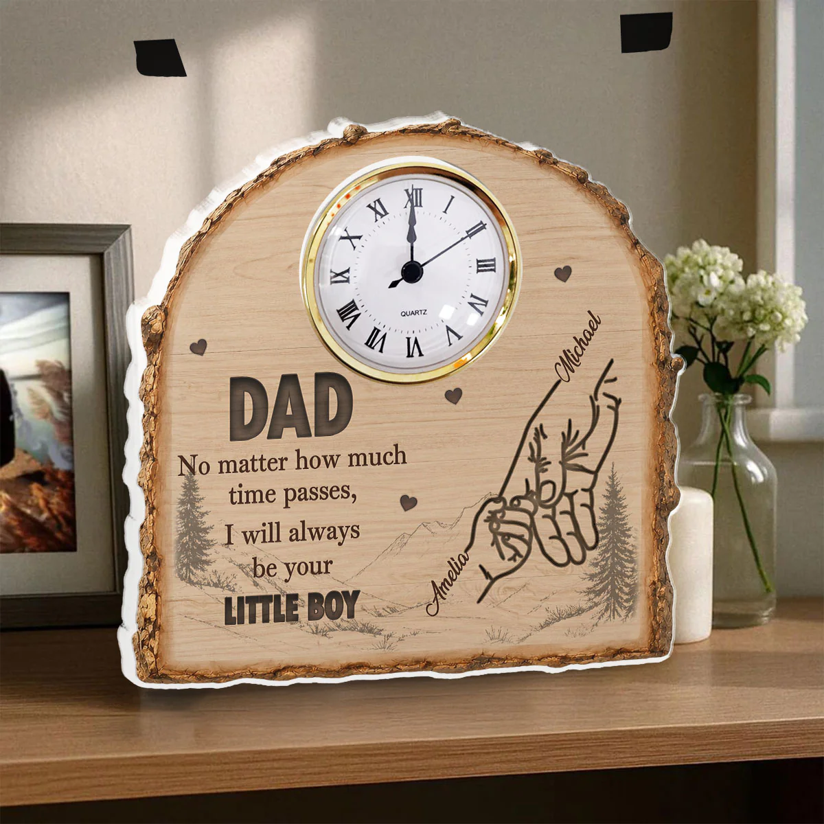 No Matter How Much Time Passes - Personalized Custom Acrylic Desk Clock Plaque - Image 3
