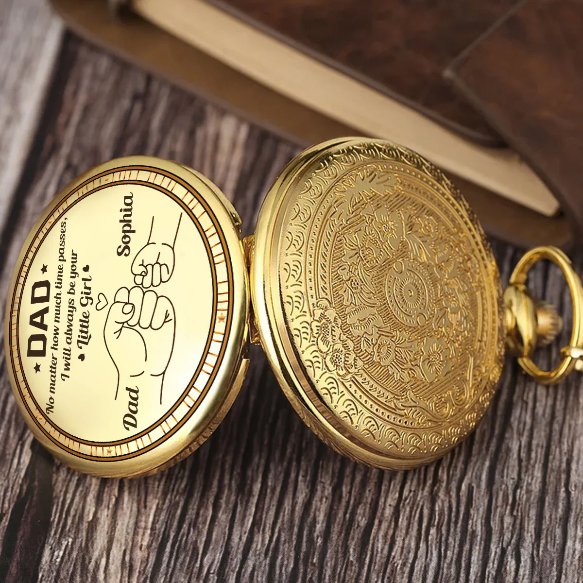 No Matter How Much Time Passes - Personalized Custom Pocket Watch - Image 3