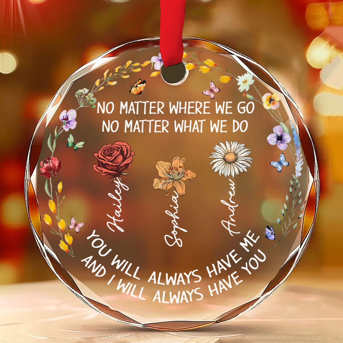 No Matter - Personalized Custom Glass Ornament - Image 2
