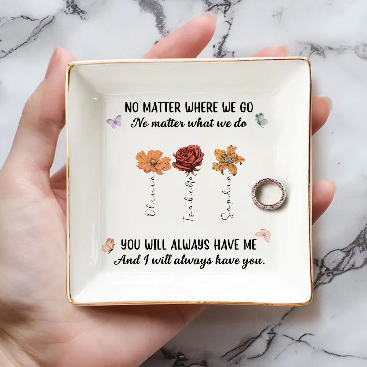 No Matter Where We Go Friendship - Personalized Custom Jewelry Dish - Image 2