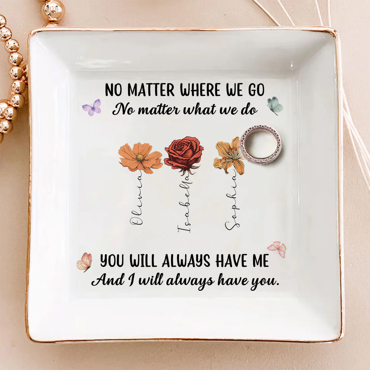 No Matter Where We Go Friendship - Personalized Custom Jewelry Dish - Image 5