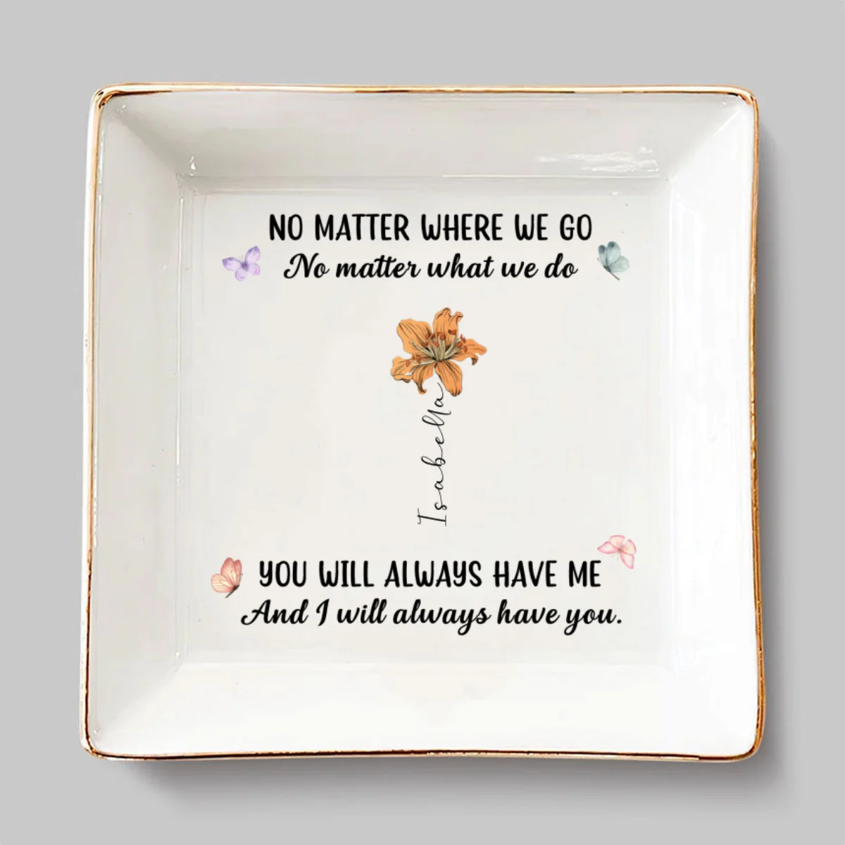 No Matter Where We Go Friendship - Personalized Custom Jewelry Dish - Image 6