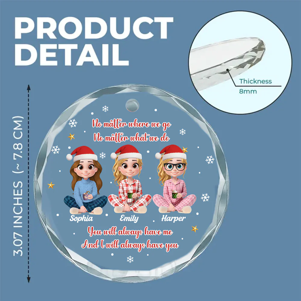 No Matter Where We Go - Personalized Custom Glass Ornament - Image 5