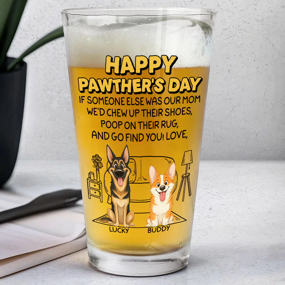 No One Can Be Parent Better Than You - Personalized Custom Beer Glass - Image 2