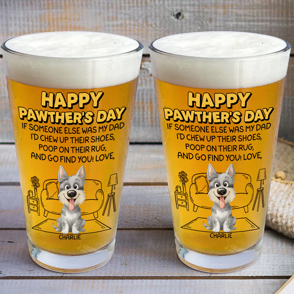 No One Can Be Parent Better Than You - Personalized Custom Beer Glass - Image 3