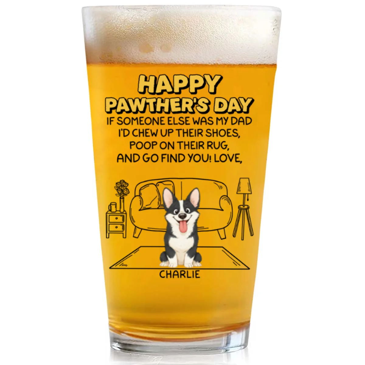 No One Can Be Parent Better Than You - Personalized Custom Beer Glass - Image 8