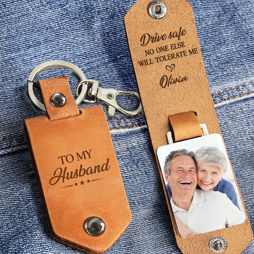 No One Else - Personalized Leather Photo Keychain - Image 4
