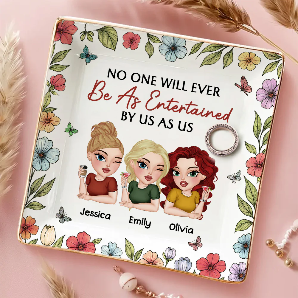 No One Entertained As Us - Personalized Custom Jewelry Dish - Image 2