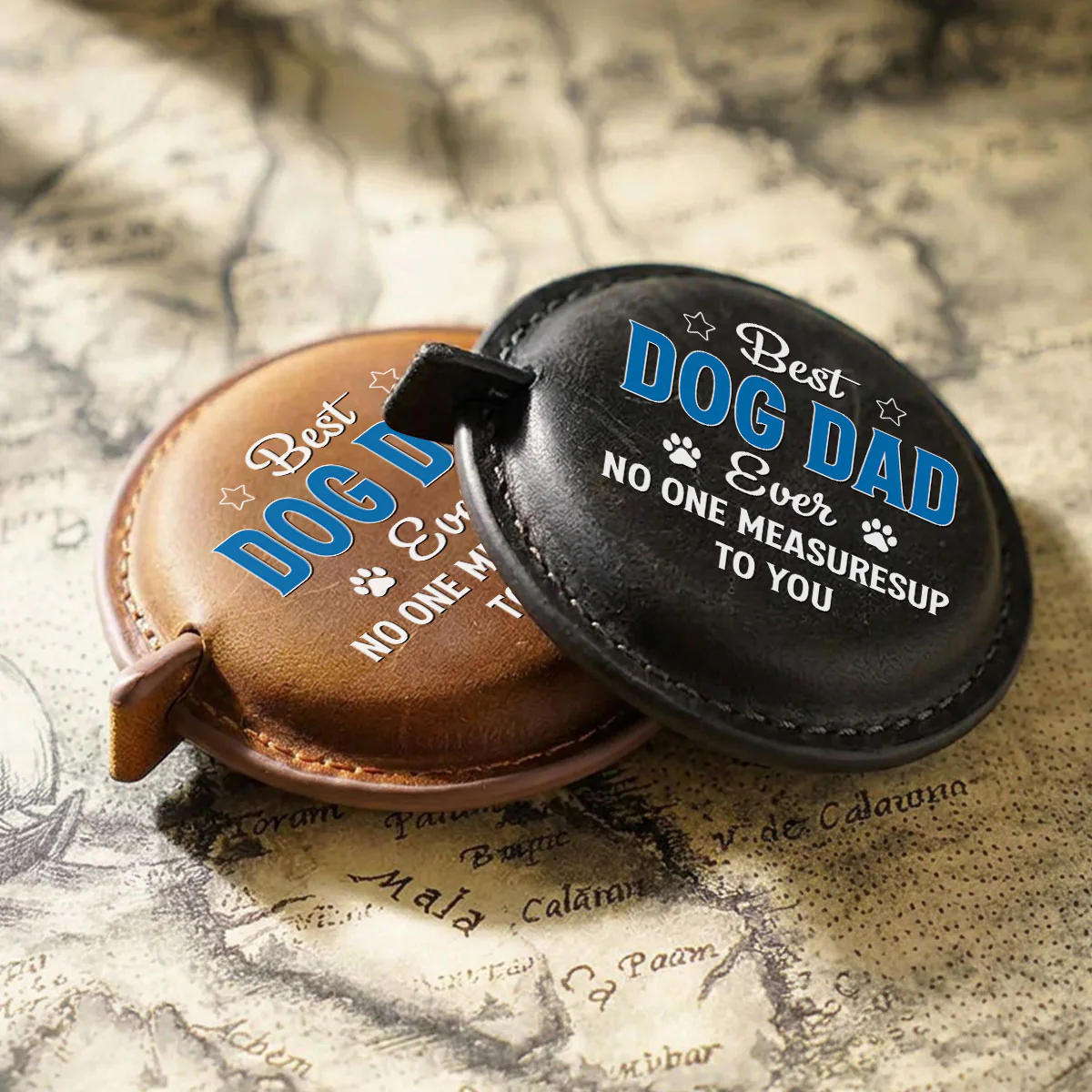 No One Measures Up To Dog Dad - Personalized Custom Leather Tape Measure - Image 6