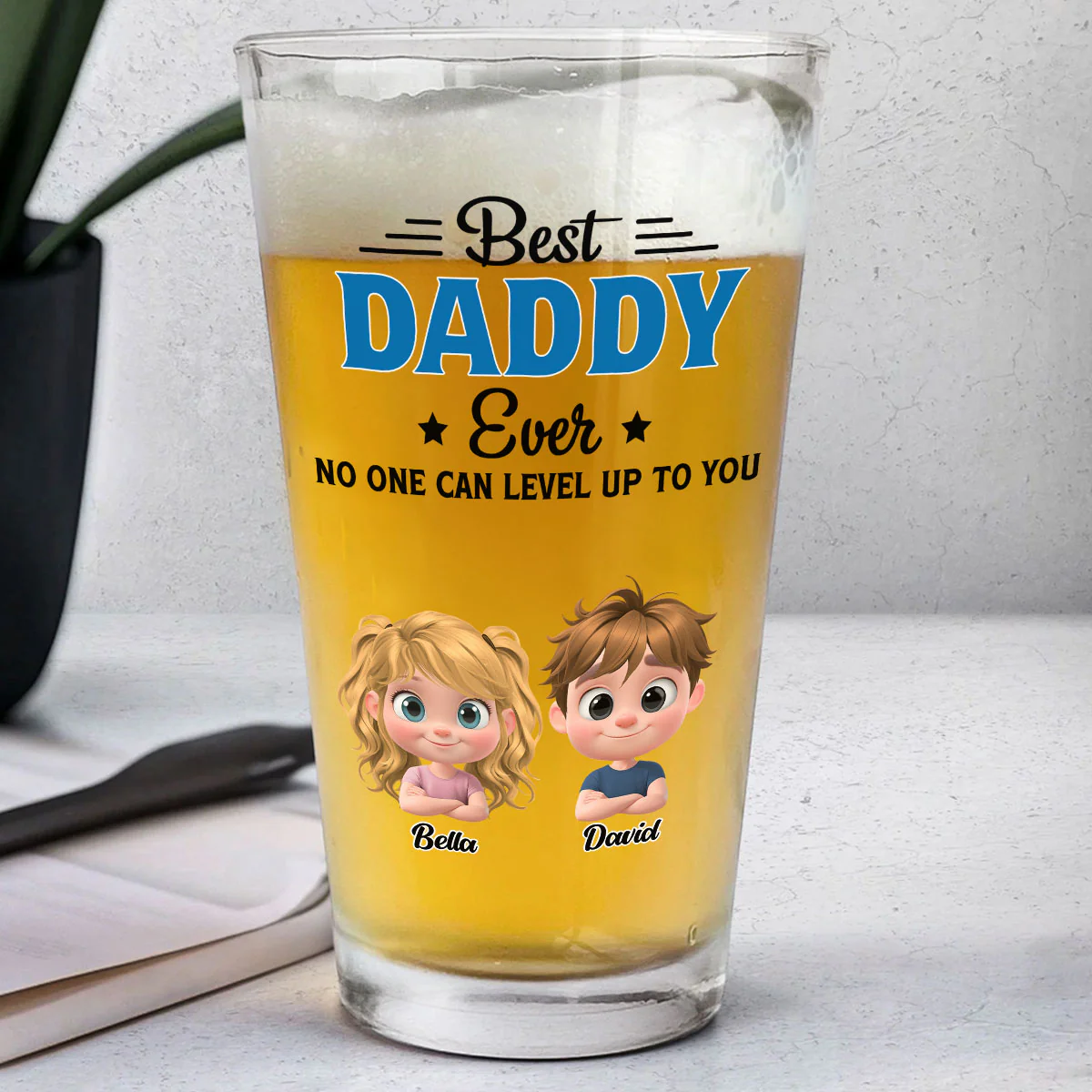 No One Measures Up To You - Personalized Custom Beer Glass - Image 2