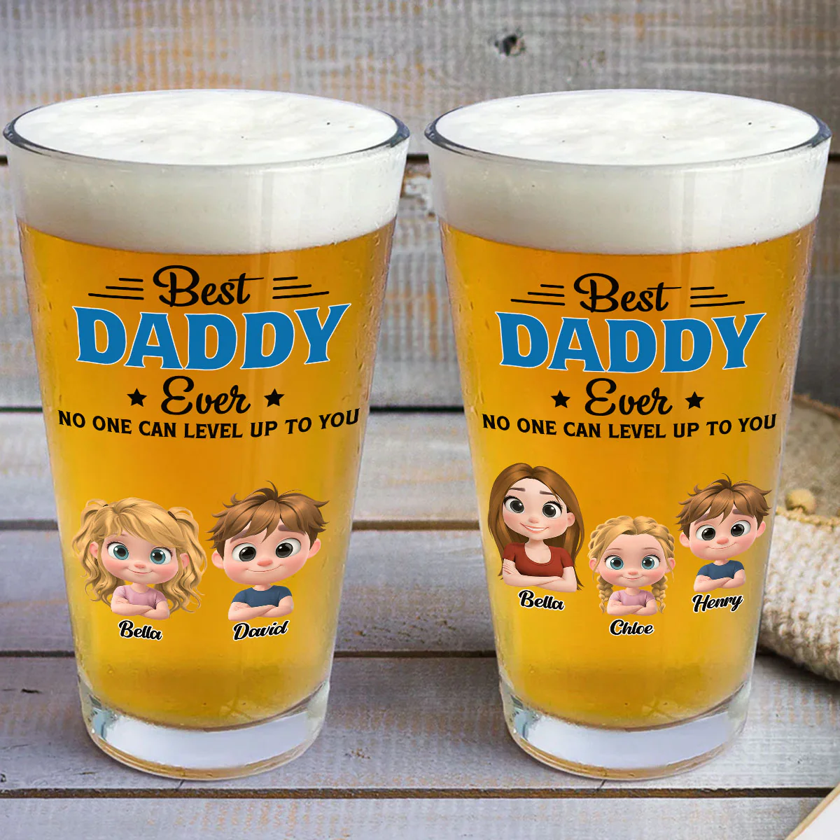 No One Measures Up To You - Personalized Custom Beer Glass - Image 3