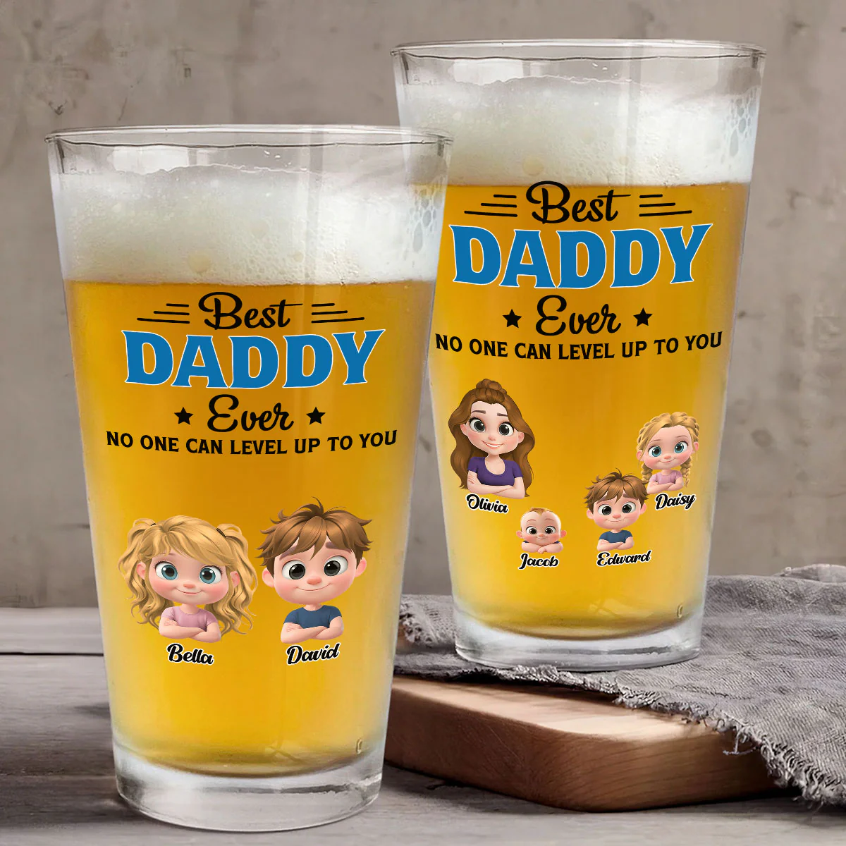 No One Measures Up To You - Personalized Custom Beer Glass - Image 4