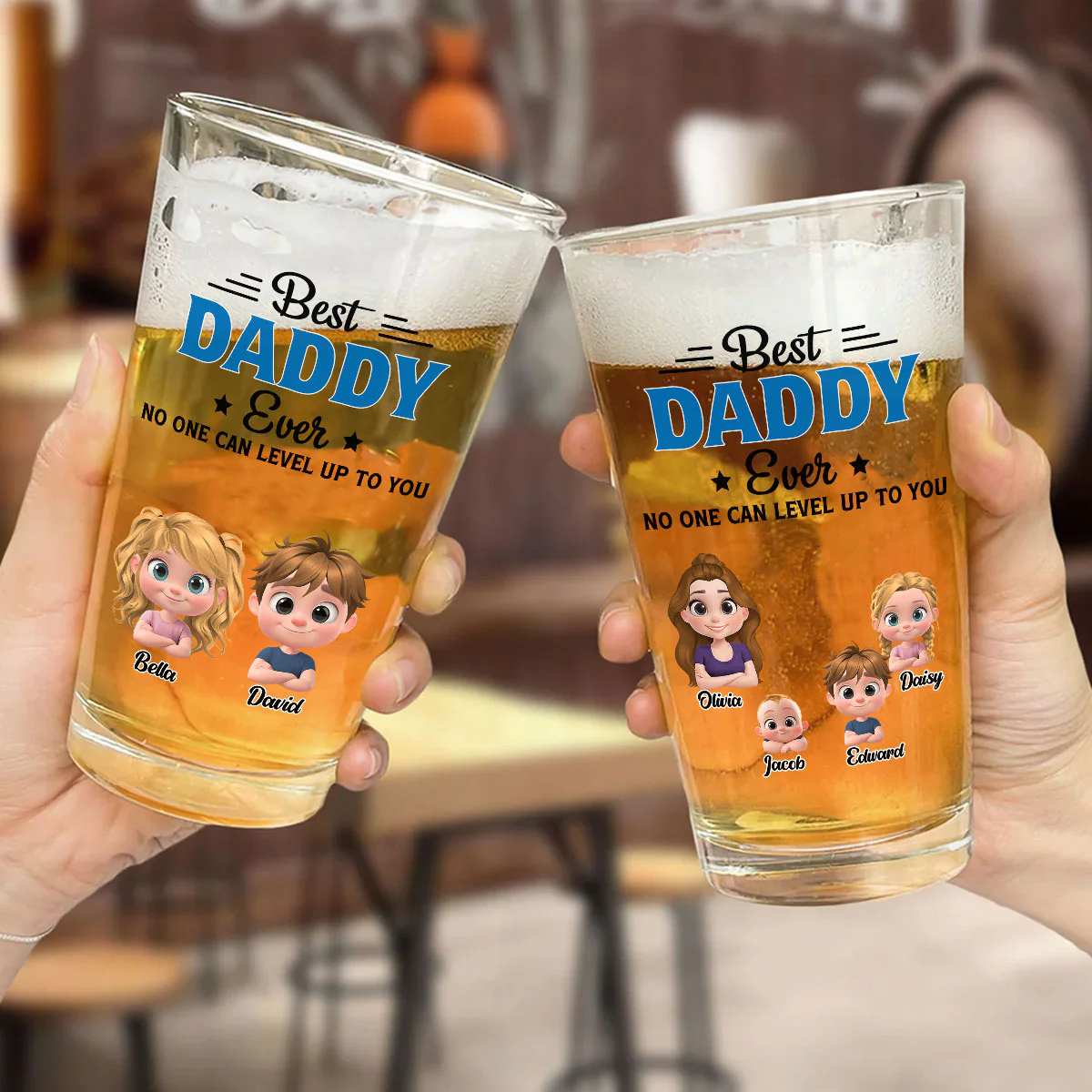 No One Measures Up To You - Personalized Custom Beer Glass - Image 5