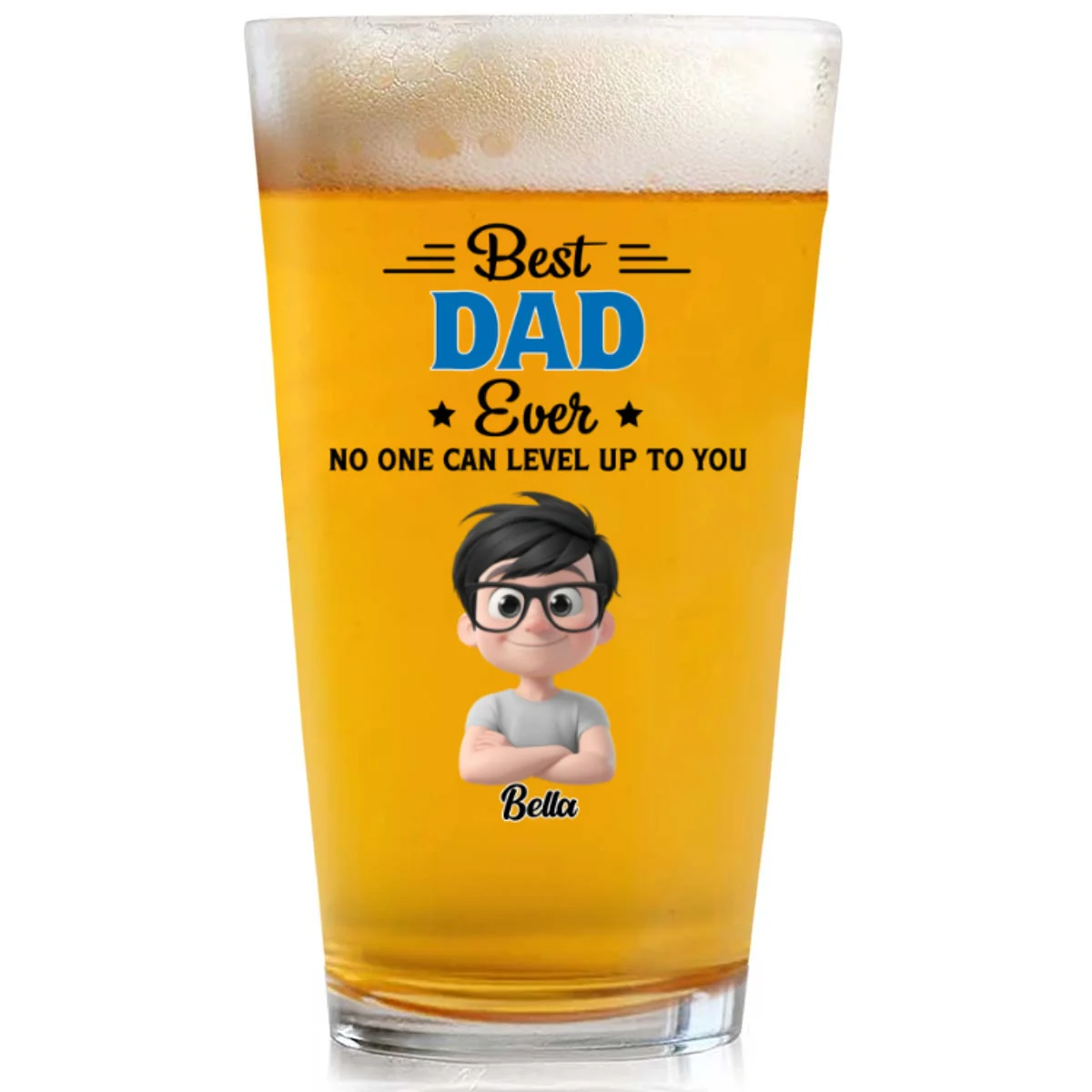 No One Measures Up To You - Personalized Custom Beer Glass - Image 7