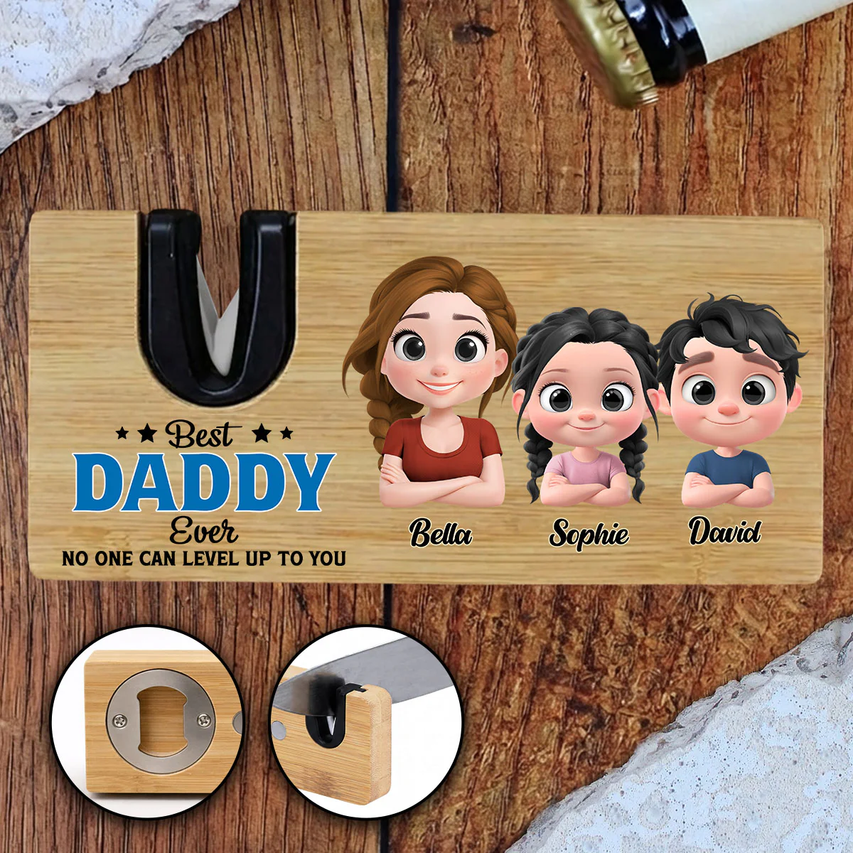 No One Measures Up To You - Personalized Custom Opener Sharpener Stowel