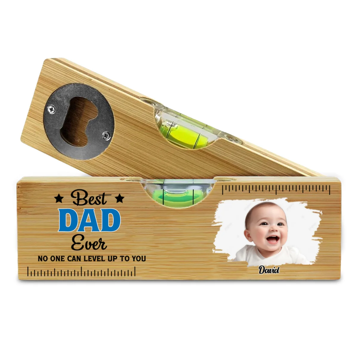 No One Measures Up To You Photo - Personalized Custom Wooden Spirit Level Bottle Opener - Image 5