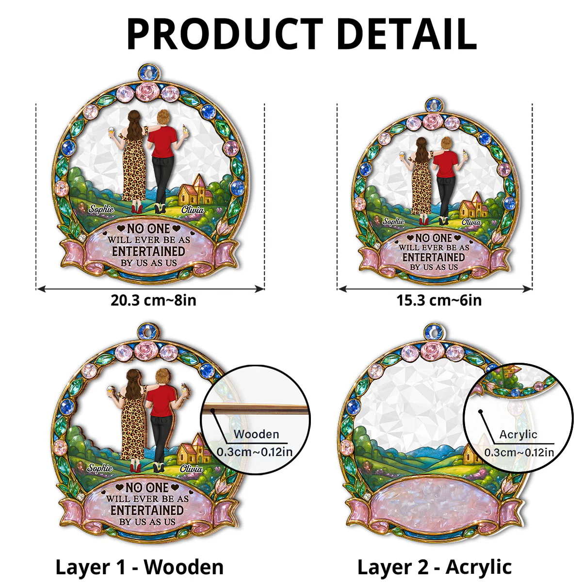 No One Will Ever Be As Entertained By Us As Us - Personalized Custom Suncatcher - Image 6