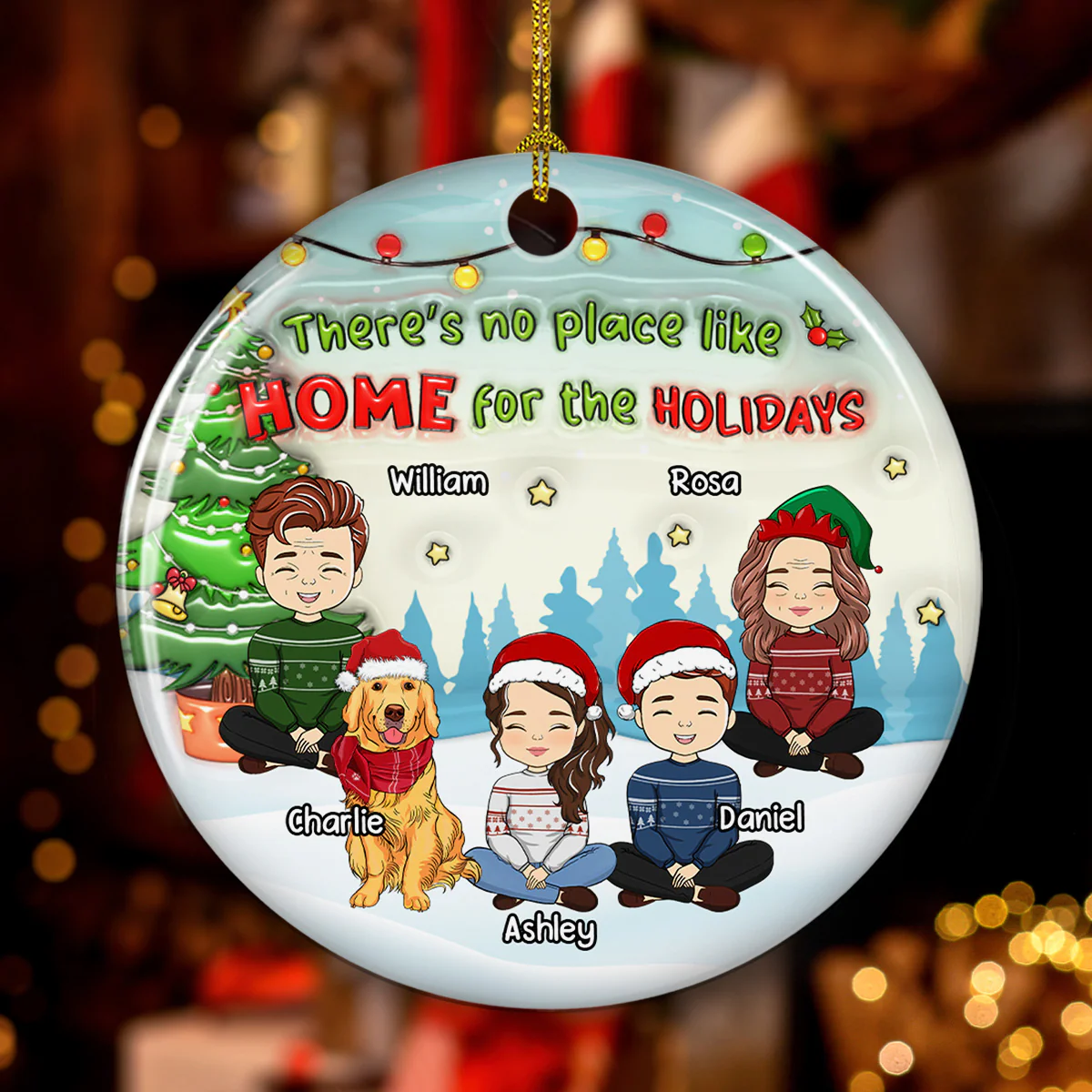 No Place Like Home - Personalized Custom 3D Inflated Effect Ceramic Ornament - Image 4