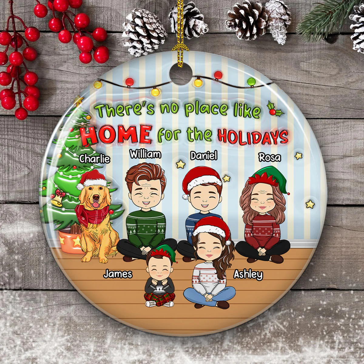 No Place Like Home - Personalized Custom 3D Inflated Effect Ceramic Ornament - Image 5
