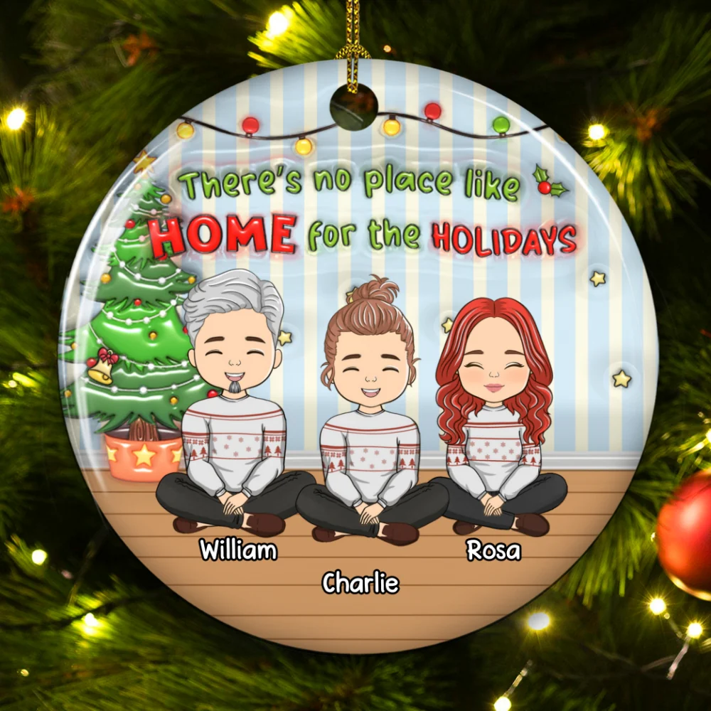 No Place Like Home - Personalized Custom 3D Inflated Effect Ceramic Ornament - Image 6