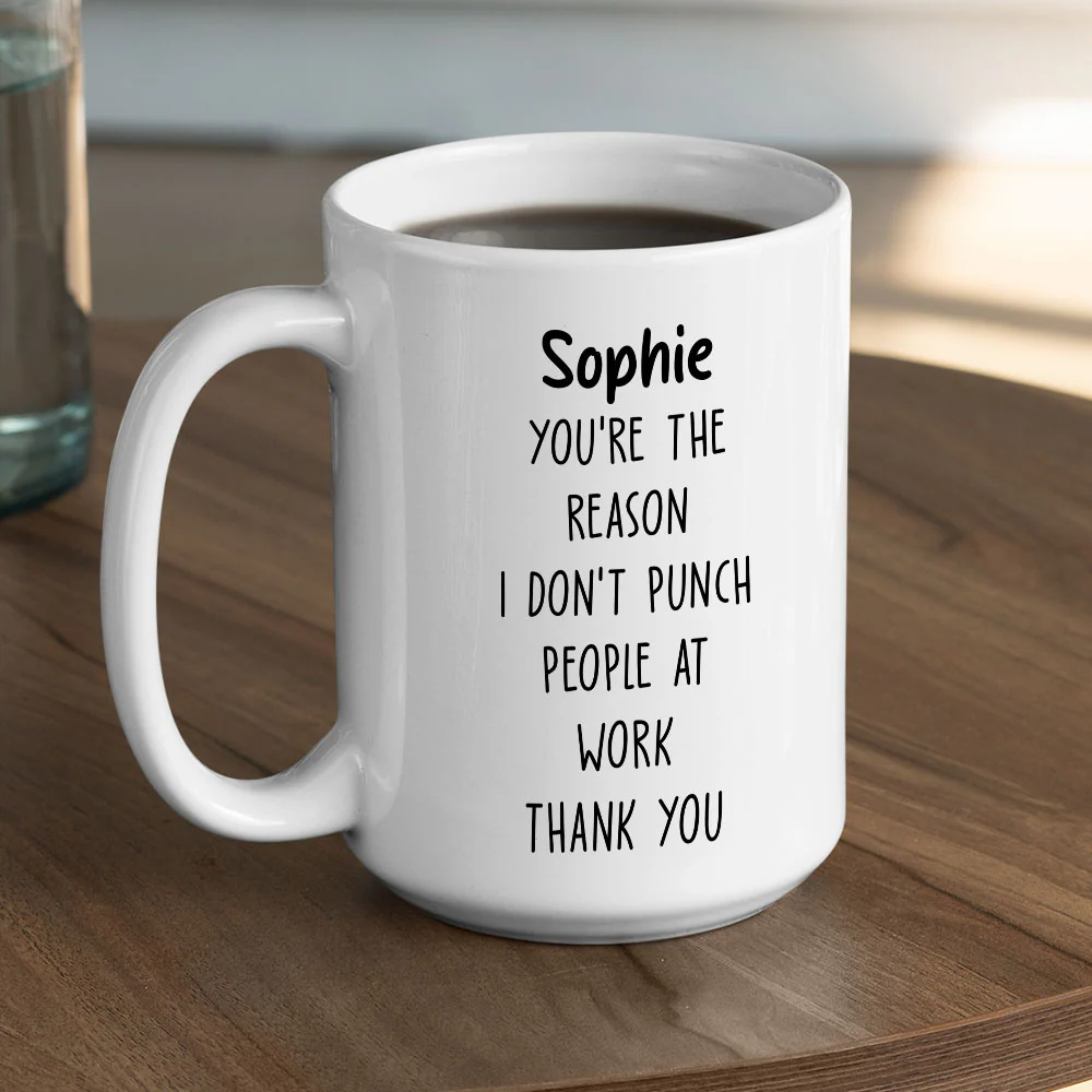 No Punch Coworker - Personalized Custom Coffee Mug - Image 4