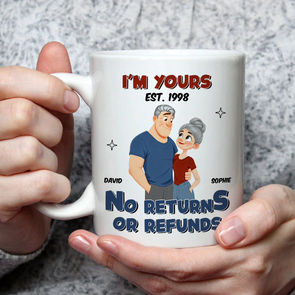 No Refund Cartoon - Personalized Custom Coffee Mug - Image 3