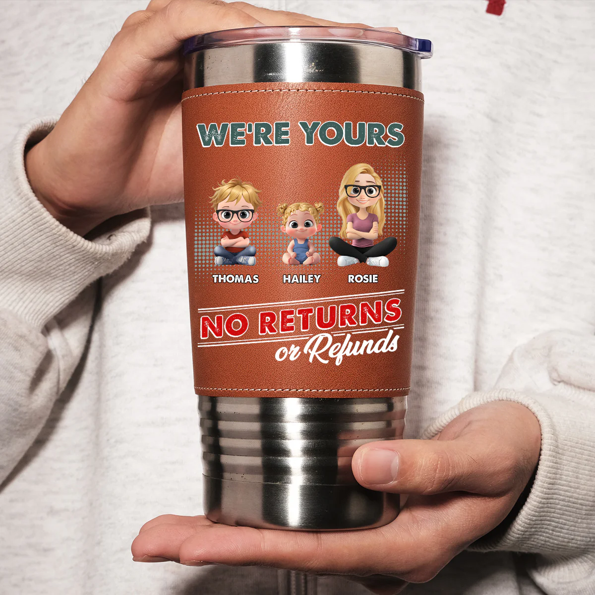 No Refund -  Personalized Custom Leather Tumbler - Image 5