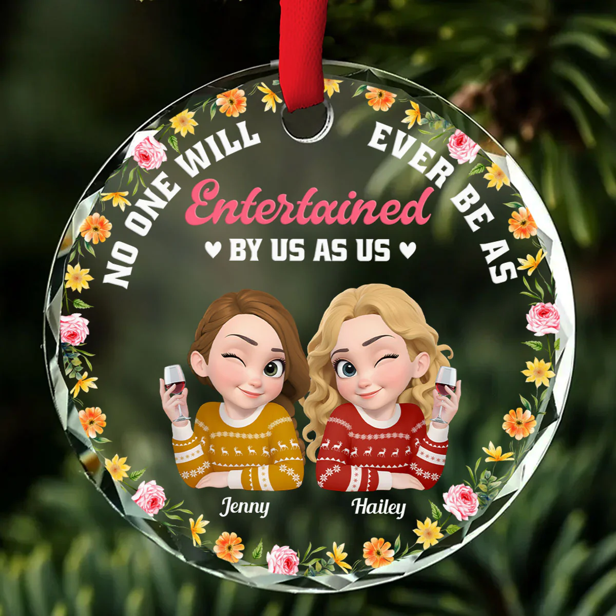 Nobody Enjoys Us Like Us - Personalized Custom Glass Ornament