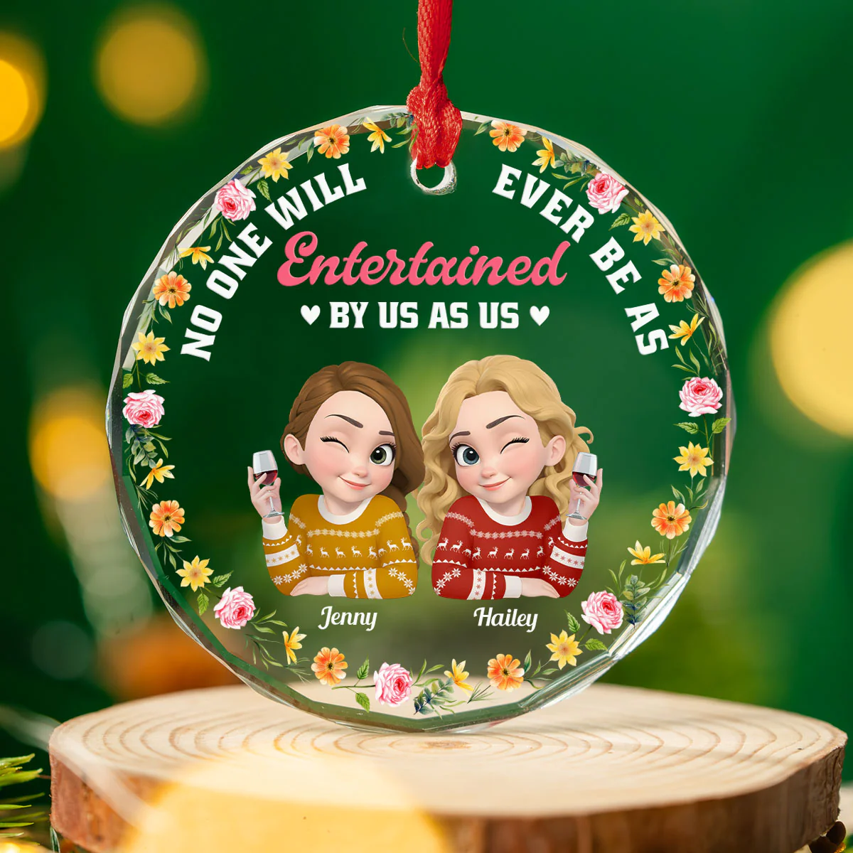 Nobody Enjoys Us Like Us - Personalized Custom Glass Ornament - Image 3