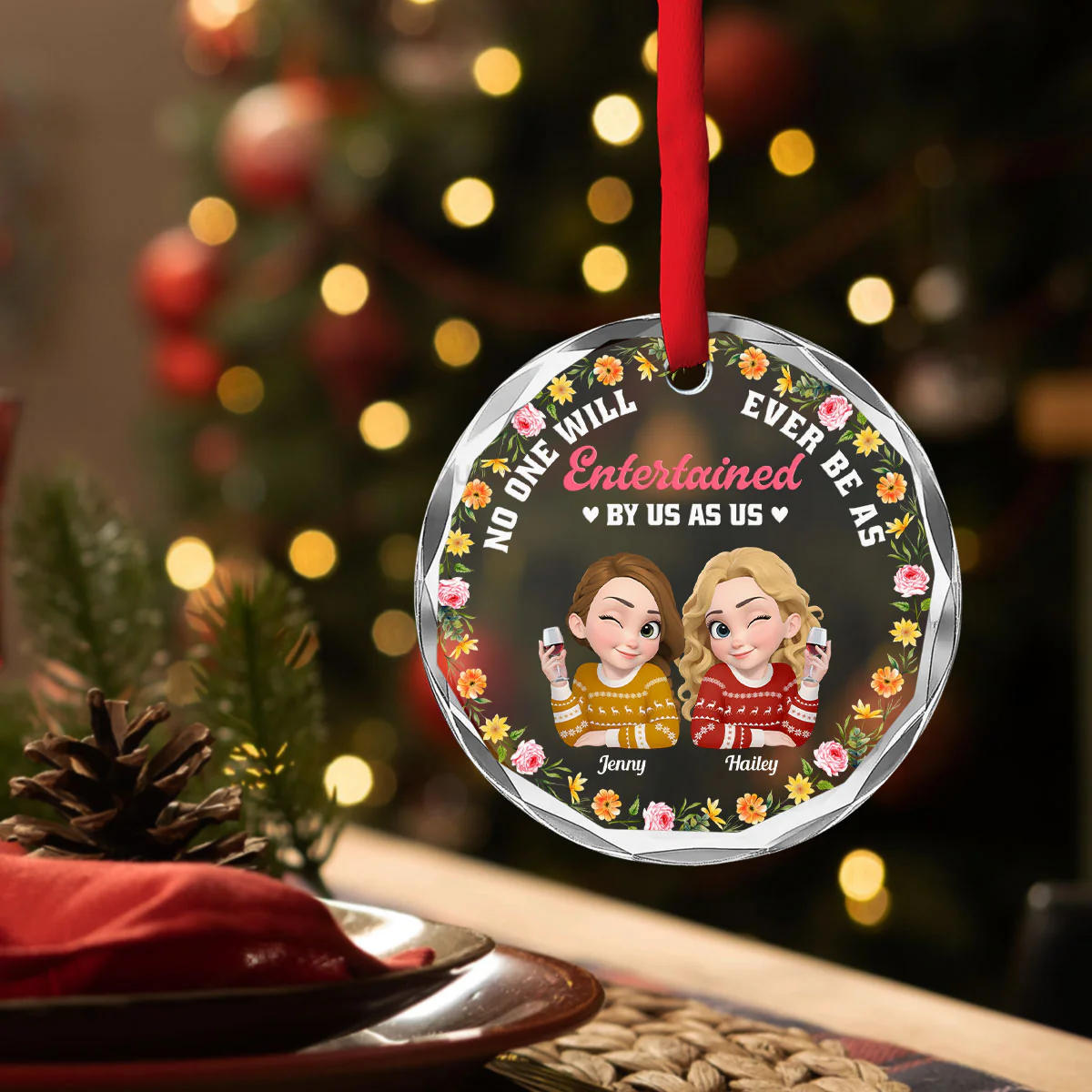 Nobody Enjoys Us Like Us - Personalized Custom Glass Ornament - Image 4