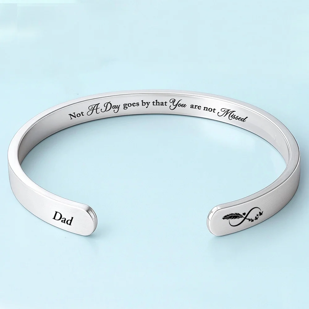 Not A Day Goes By - Personalized Custom Bracelet Cuff - Image 6