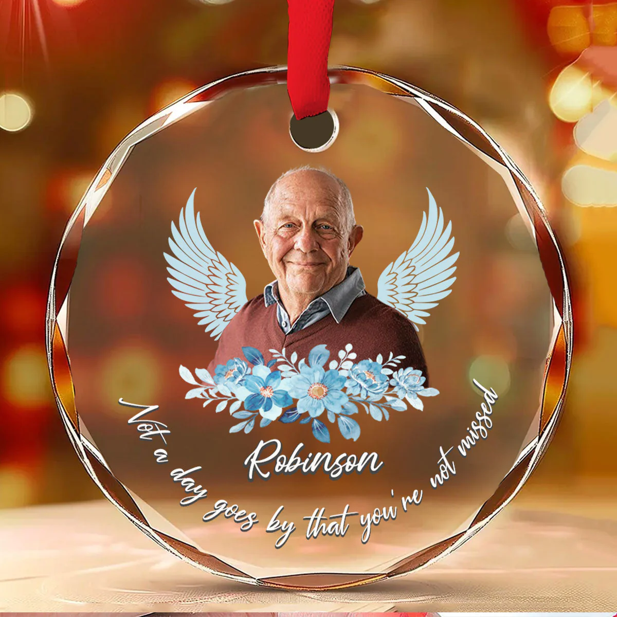 Not A Day Goes By - Personalized Custom Glass Ornament - Image 4