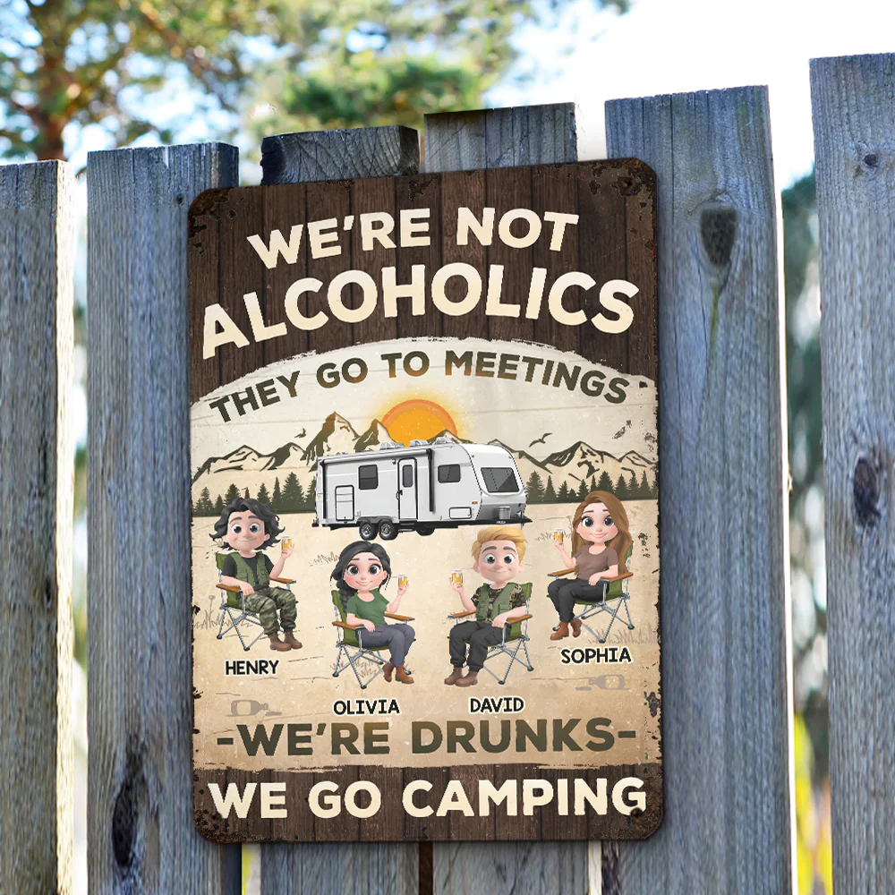 Not Alcoholics Just Outdoor Enthusiasts - Personalized Custom Metal Sign - Image 3